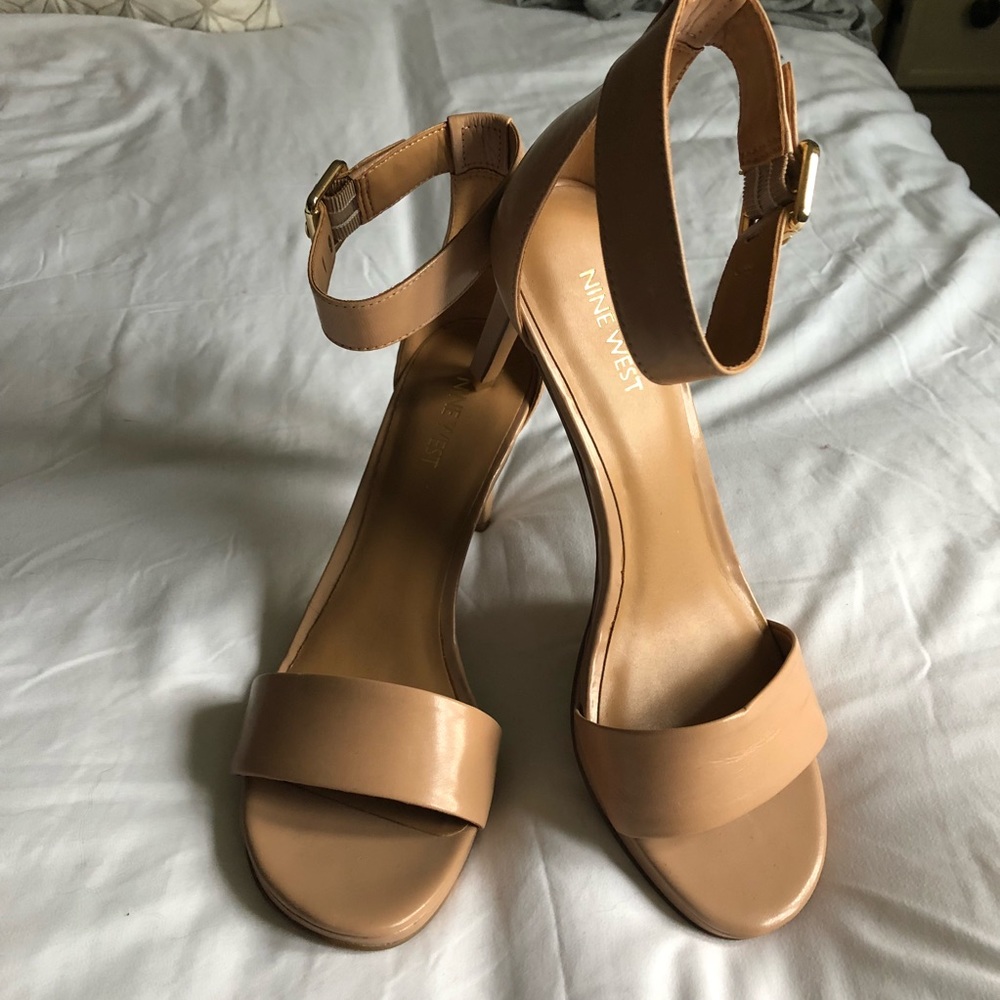 Nine West Nude Strap Heels